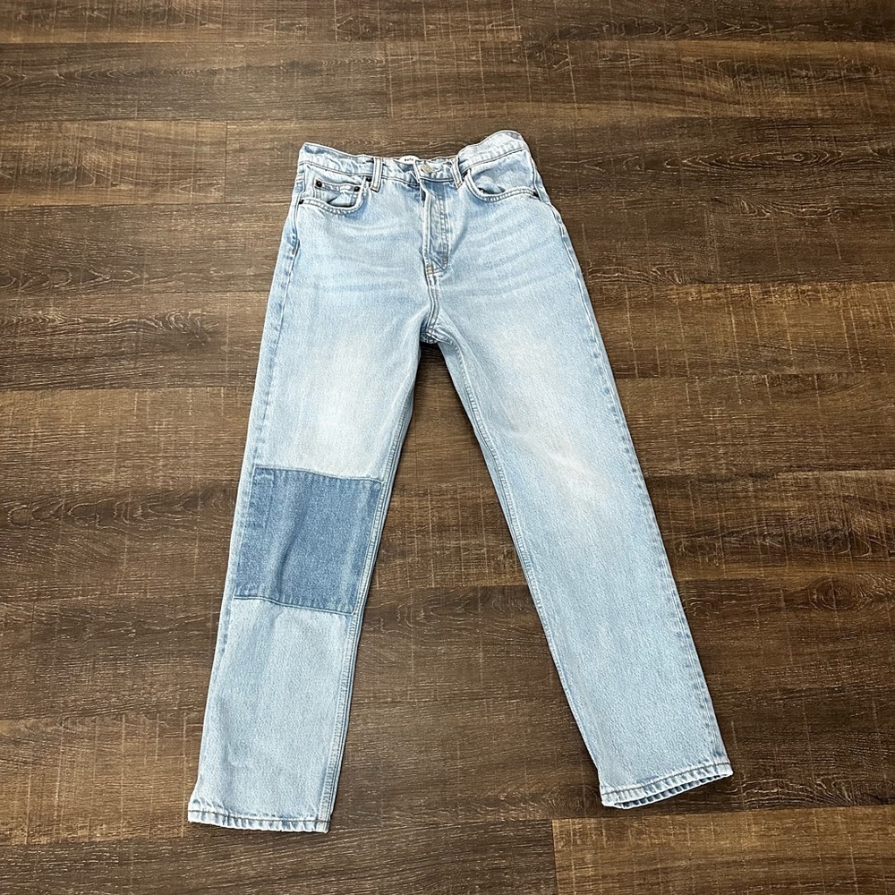 Reformation Cynthia Patch High Rise Straight Jeans Size 28